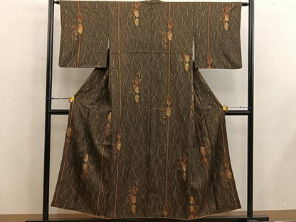 平和屋着物■上質な小紋　地紙梅花文　金彩　正絹　逸品　BAAX5882mz