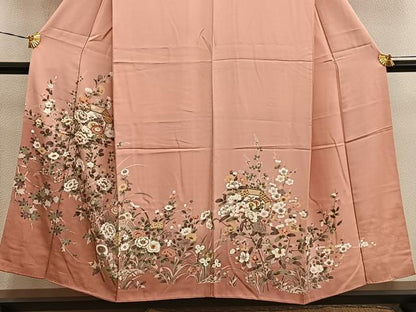 平和屋着物■訪問着　菊花文　金彩　さが美扱い　正絹　逸品　BAAX5887mz