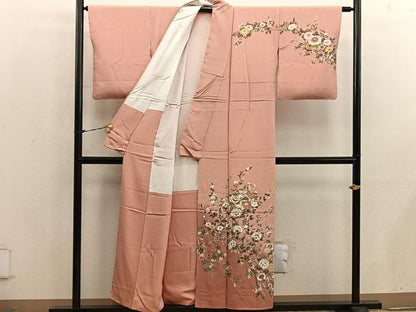 平和屋着物■訪問着　菊花文　金彩　さが美扱い　正絹　逸品　BAAX5887mz