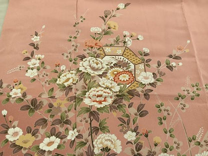 平和屋着物■訪問着　菊花文　金彩　さが美扱い　正絹　逸品　BAAX5887mz
