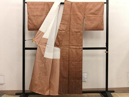 平和屋着物■色留訪問着　紬地　霞文　正絹　逸品　BAAX5891mz