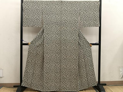 平和屋着物■上質な小紋　花唐草文　正絹　逸品　BAAX5892mz