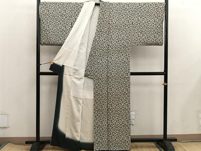 平和屋着物■上質な小紋　花唐草文　正絹　逸品　BAAX5892mz