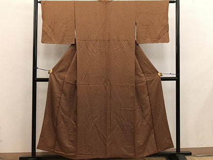平和屋着物■上質な小紋　菱花文　正絹　逸品　BAAX5897mz