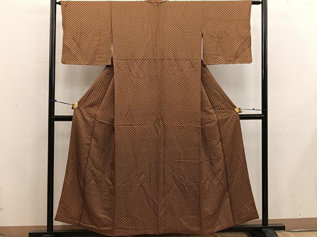 平和屋着物■上質な小紋　菱花文　正絹　逸品　BAAX5897mz