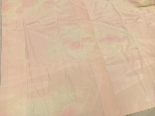 平和屋着物■振袖用長襦袢　袷　地紙菊花文　正絹　逸品　BAAX5903mz