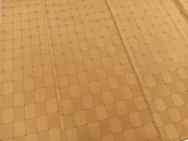 平和屋着物■上質なお召　格子柄　正絹　逸品　BAAX5905mz