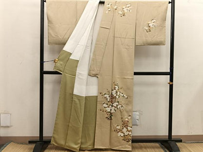 平和屋着物■訪問着　御所車花文　金彩　正絹　逸品　BAAX5911mz