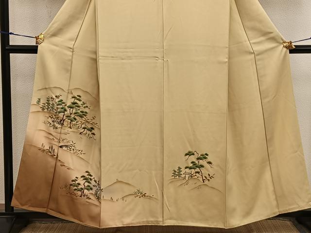 平和屋着物■訪問着　枝松文　金彩　さが美扱い　正絹　逸品　BAAX5913mz