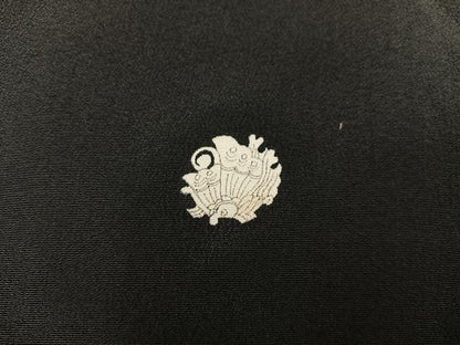 平和屋着物■豪華黒留袖　駒刺繍　孔雀花文　正絹　逸品　BAAX5915mz