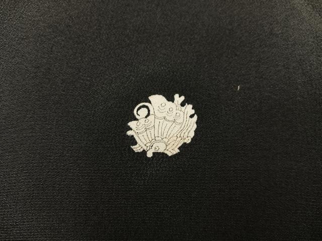平和屋着物■豪華黒留袖　駒刺繍　孔雀花文　正絹　逸品　BAAX5915mz