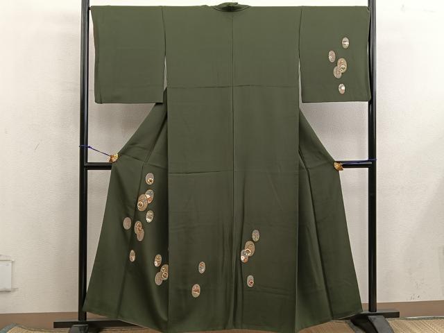 平和屋着物■訪問着　駒刺繍　　宝尽くし花文　鈴乃屋扱い　正絹　逸品　BAAX5921mz