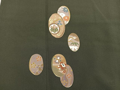 平和屋着物■訪問着　駒刺繍　　宝尽くし花文　鈴乃屋扱い　正絹　逸品　BAAX5921mz