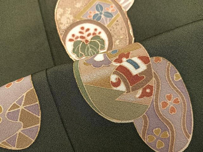 平和屋着物■訪問着　駒刺繍　　宝尽くし花文　鈴乃屋扱い　正絹　逸品　BAAX5921mz