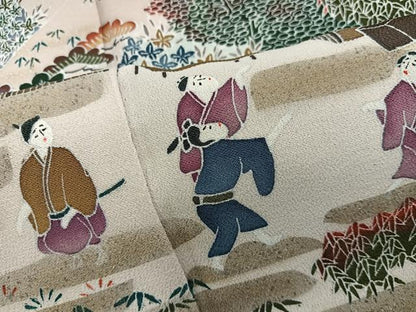 平和屋着物■豪華黒留袖　作家物　人物風景文　金彩　正絹　逸品　BAAX5928mz