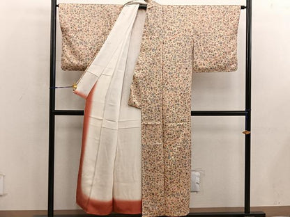 平和屋着物■上質な小紋　草花文　金彩　正絹　逸品　BAAX5933mz