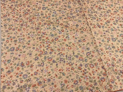平和屋着物■上質な小紋　草花文　金彩　正絹　逸品　BAAX5933mz