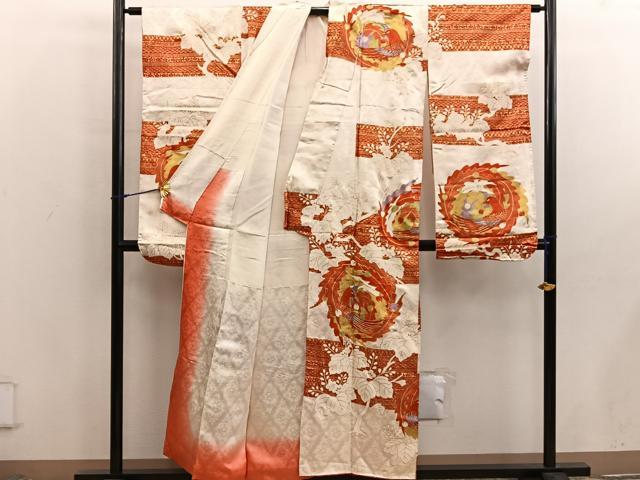 平和屋着物■豪華振袖　駒刺繍　鳳凰花文　金彩　正絹　逸品　BAAX5934mz