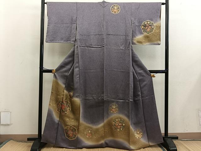 平和屋着物■訪問着　菊花文　暈し染め　正絹　逸品　BAAX5937mz