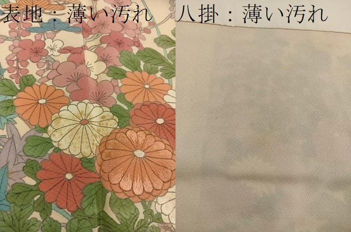 平和屋着物■訪問着　刺繍　菊花文　正絹　逸品　BAAX5939mz