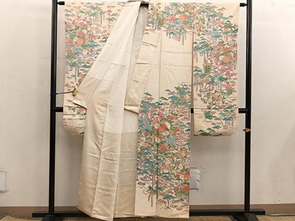平和屋着物■訪問着　刺繍　菊花文　正絹　逸品　BAAX5939mz