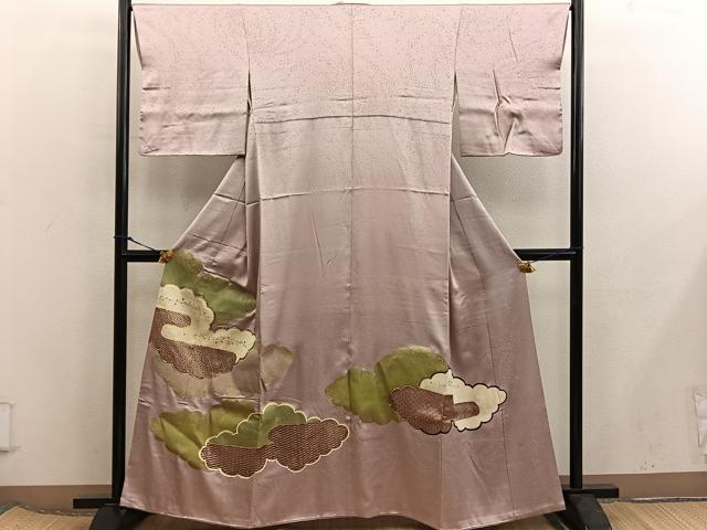 平和屋着物■豪華色留袖　駒刺繍　雲重ね亀甲花文　金彩　高島屋扱い　正絹　逸品　BAAX5943mz