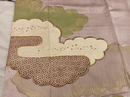 平和屋着物■豪華色留袖　駒刺繍　雲重ね亀甲花文　金彩　高島屋扱い　正絹　逸品　BAAX5943mz