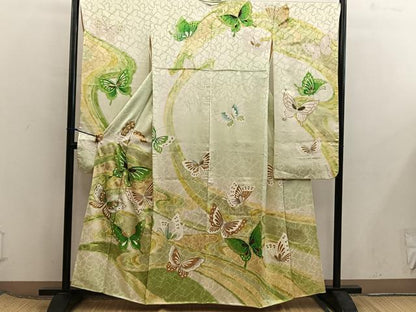 平和屋着物■豪華振袖　舞蝶文　暈し染め　金彩　正絹　逸品　BAAX5948mz