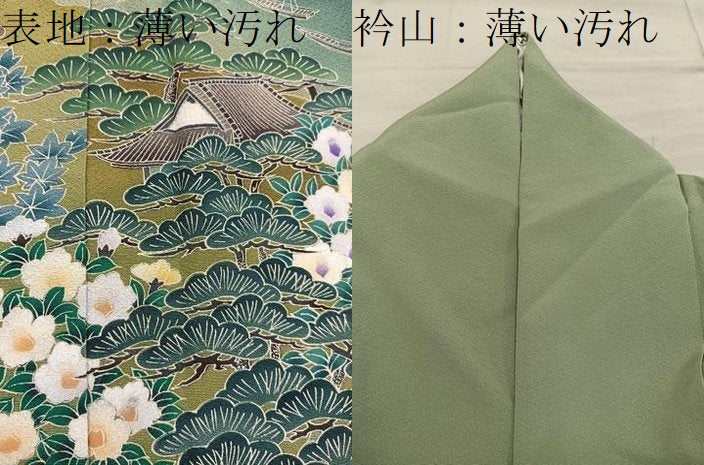 平和屋着物■色留訪問着　友禅　風景花文　暈し染め　正絹　逸品　BAAX5952mz