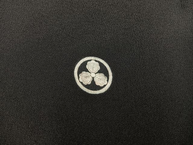 平和屋着物■豪華黒留袖　刺繍　飛鶴花文　金糸　正絹　逸品　BAAX5954mz