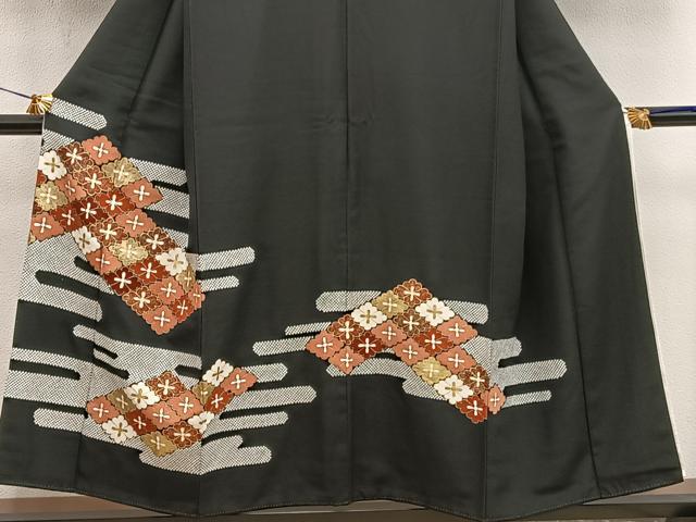 平和屋着物■豪華黒留袖　エ霞花文　金彩　正絹　逸品　BAAX5960mz