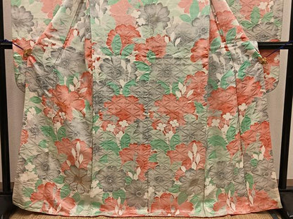 平和屋着物■豪華振袖　駒刺繍　舞桜花文　正絹　逸品　BAAX5961mz