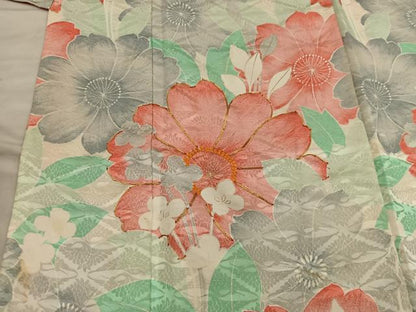 平和屋着物■豪華振袖　駒刺繍　舞桜花文　正絹　逸品　BAAX5961mz
