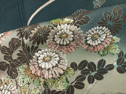 平和屋着物■訪問着　菊花文　暈し染め　金銀彩　正絹　逸品　BAAX5963mz