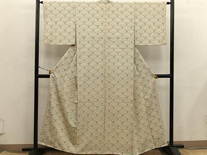 平和屋着物■上質な小紋　青海波　正絹　逸品　BAAX5965mz