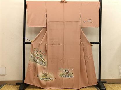 平和屋着物■訪問着　友禅　風景文　暈し染め　正絹　逸品　BAAX5970mz