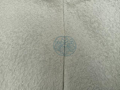 平和屋着物■上質な色無地　紋意匠　灰青色　正絹　逸品　未使用　BAAX5978mz