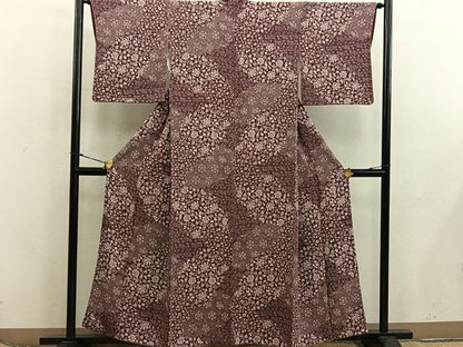平和屋着物■上質な小紋　草花文　正絹　逸品　BAAX5980mz