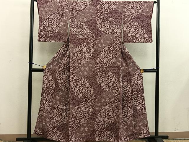 平和屋着物■上質な小紋　草花文　正絹　逸品　BAAX5980mz