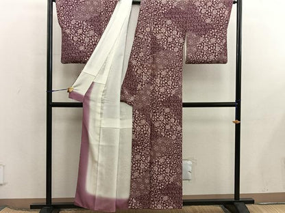 平和屋着物■上質な小紋　草花文　正絹　逸品　BAAX5980mz