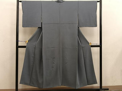 平和屋着物■上質な色無地　藍媚茶色　正絹　逸品　BAAX5981mz