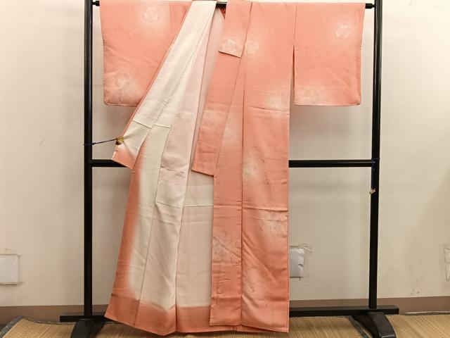 平和屋着物■上質な小紋　草花地紋　暈し染め　正絹　逸品　BAAX5983mz