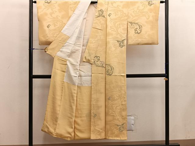 平和屋着物■上質な小紋　草葉文　正絹　逸品　BAAX5988mz