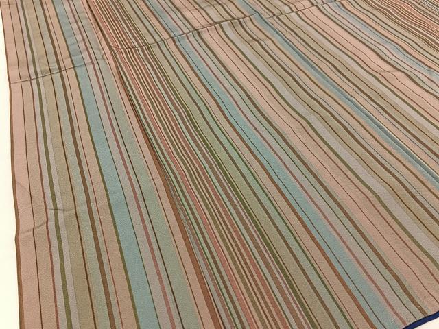 平和屋着物■上質な小紋　縞　正絹　逸品　BAAX6001hj