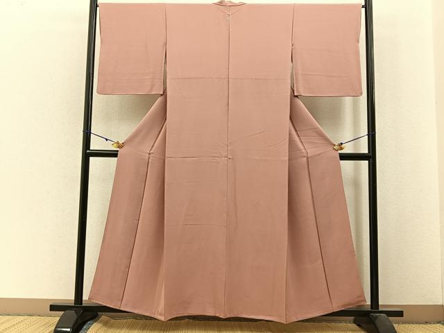 平和屋着物■上質な色無地　ときがら茶色　正絹　逸品　BAAX6006hj