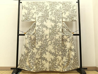 平和屋着物■上質な小紋　絞り　梅　正絹　逸品　BAAX6008hj