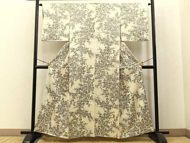 平和屋着物■上質な小紋　絞り　梅　正絹　逸品　BAAX6008hj