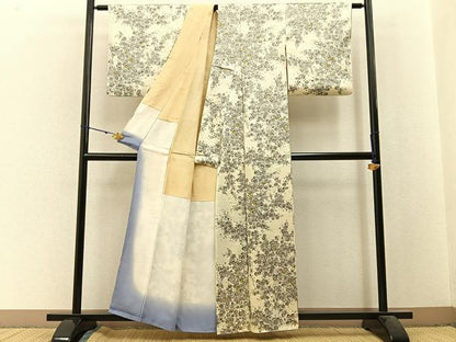 平和屋着物■上質な小紋　絞り　梅　正絹　逸品　BAAX6008hj