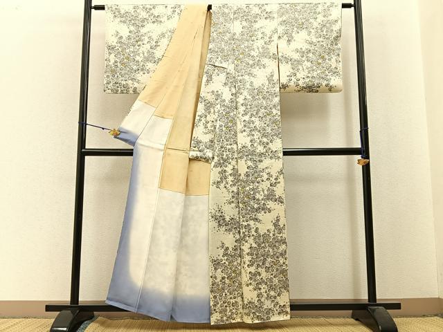 平和屋着物■上質な小紋　絞り　梅　正絹　逸品　BAAX6008hj