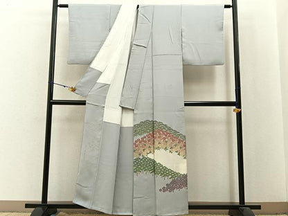 平和屋着物■豪華色留袖　寿光織　菊華三友図　暈し染め　金糸　正絹　逸品　BAAX6010hj